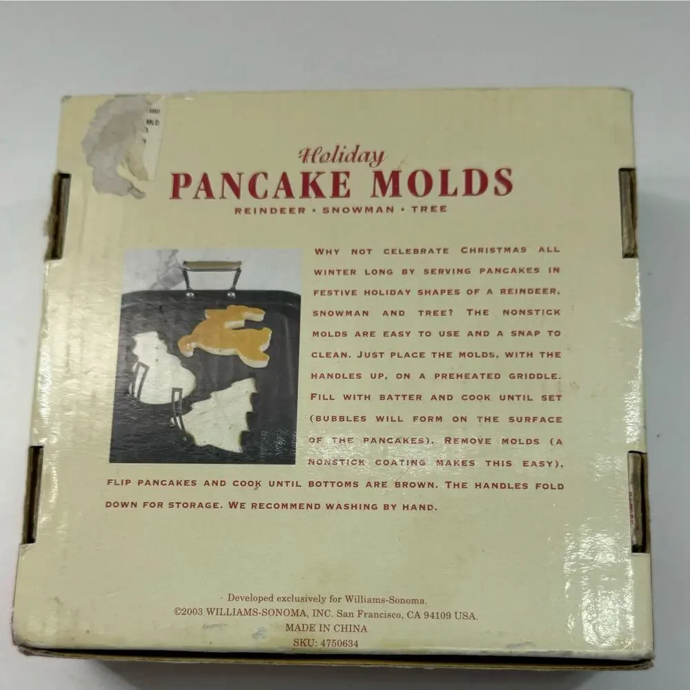Williams-Sonoma Holiday Snowflake Pancake Molds Non-Stick - 3 Designs